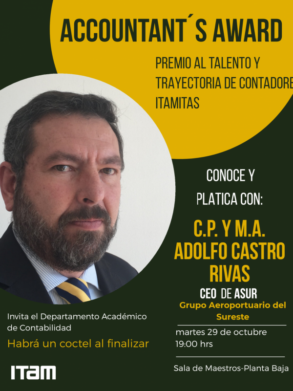 Accountant's Award 2019. Premio al talento y trayectoria de contadores itamitas.